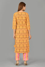 Thumbnail for Kaajh Yellow Floral Print Suit Set For Women - Distacart