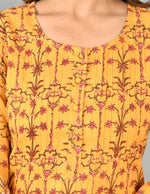Thumbnail for Kaajh Yellow Floral Print Suit Set For Women - Distacart
