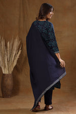 Thumbnail for Kaajh Women's Blue Bandhej Embroidery Suit Set - Distacart