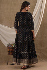 Thumbnail for Kaajh Women's Black Mirror Embroidery Ethnic Kurta - Distacart