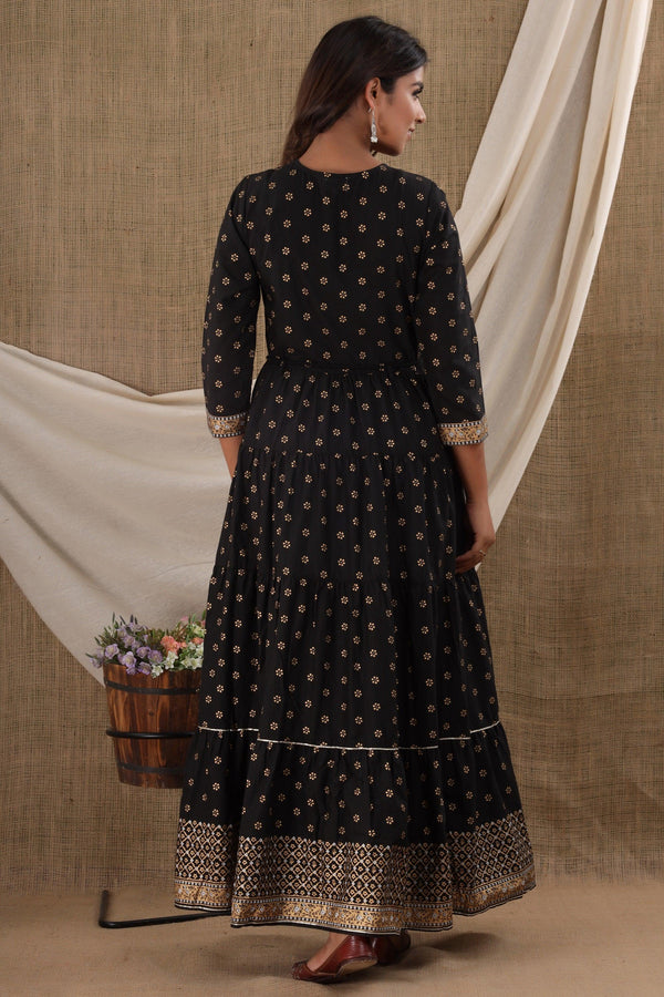 Kaajh Women's Black Mirror Embroidery Ethnic Kurta - Distacart