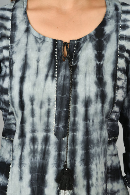 Kaajh Women's Black Tie Dye Cotton Suit Set - Distacart