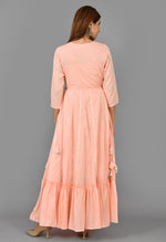 Thumbnail for Kaajh Women's Pink Mirror Embroidery Anarkali Kurta - Distacart