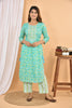 Kaajh Women's Sea Green Floral Printed Kurta Pant Set - Distacart