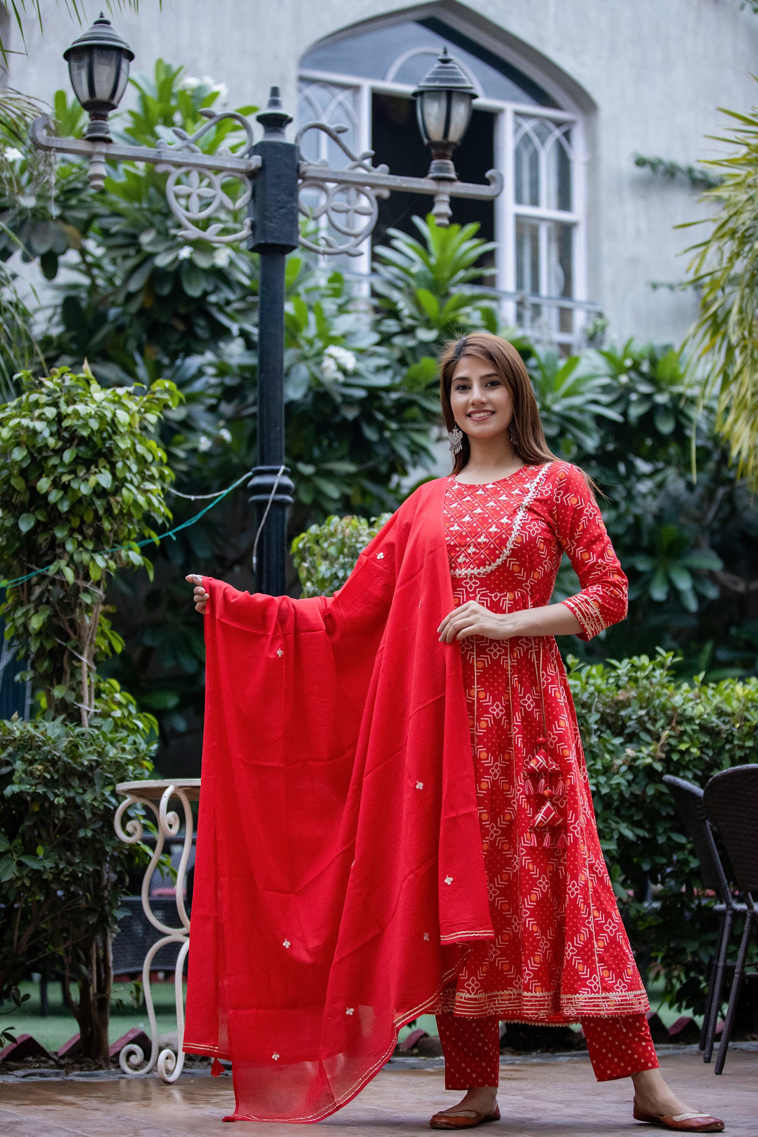 Kaajh Women's Red Embroidery Anarkali Suit Set - Distacart