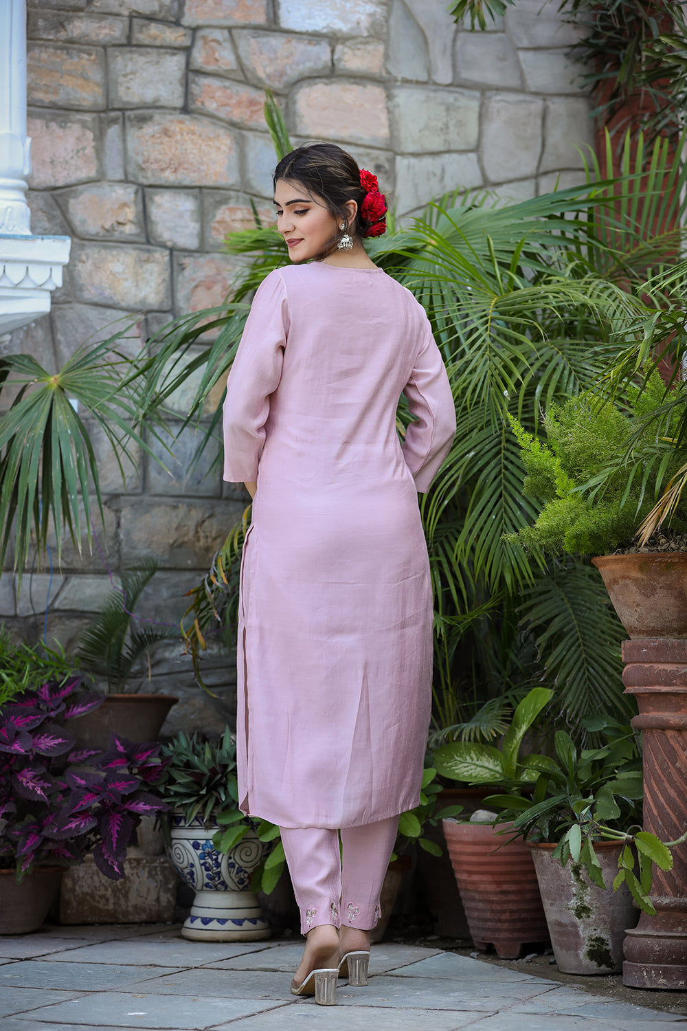 Kaajh Women's Purple Modal Silk Suit Set - Distacart