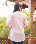 Thumbnail for Kaajh Women's Pastel Peach Cotton Tunic Top - Distacart