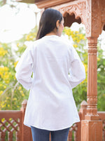 Thumbnail for Kaajh Women's Pastel White Cotton Tunic Top - Distacart