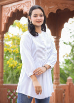 Thumbnail for Kaajh Women's Pastel White Cotton Tunic Top - Distacart
