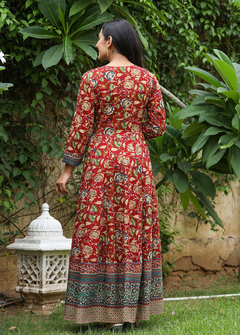 Kaajh Women's Maroon Kalamkari Print Viscose Rayon Cord Set - Distacart