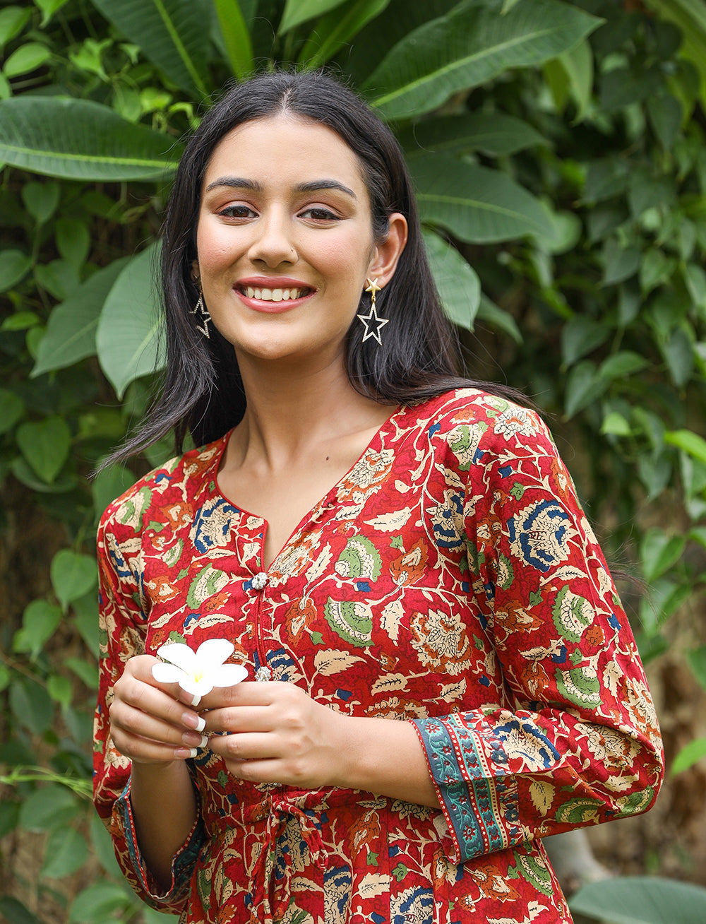 Kaajh Women's Maroon Kalamkari Print Viscose Rayon Cord Set - Distacart