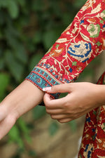 Thumbnail for Kaajh Women's Maroon Kalamkari Print Viscose Rayon Cord Set - Distacart