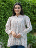 Kaajh Women's White Printed Cotton Top - Distacart
