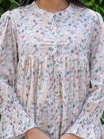 Thumbnail for Kaajh Women's White Printed Cotton Top - Distacart