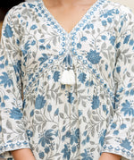 Thumbnail for Kaajh Women's White Floral Printed Aaliya Cut Kurta Pant And Dupatta Set - Distacart