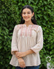 Kaajh Women's Ivory Embroidered Cotton Top - Distacart