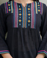 Thumbnail for Kaajh Women's Black Embroidered Cotton Top - Distacart