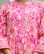 Thumbnail for Kaajh Women's Pink Floral Print Cotton Kurta Set - Distacart
