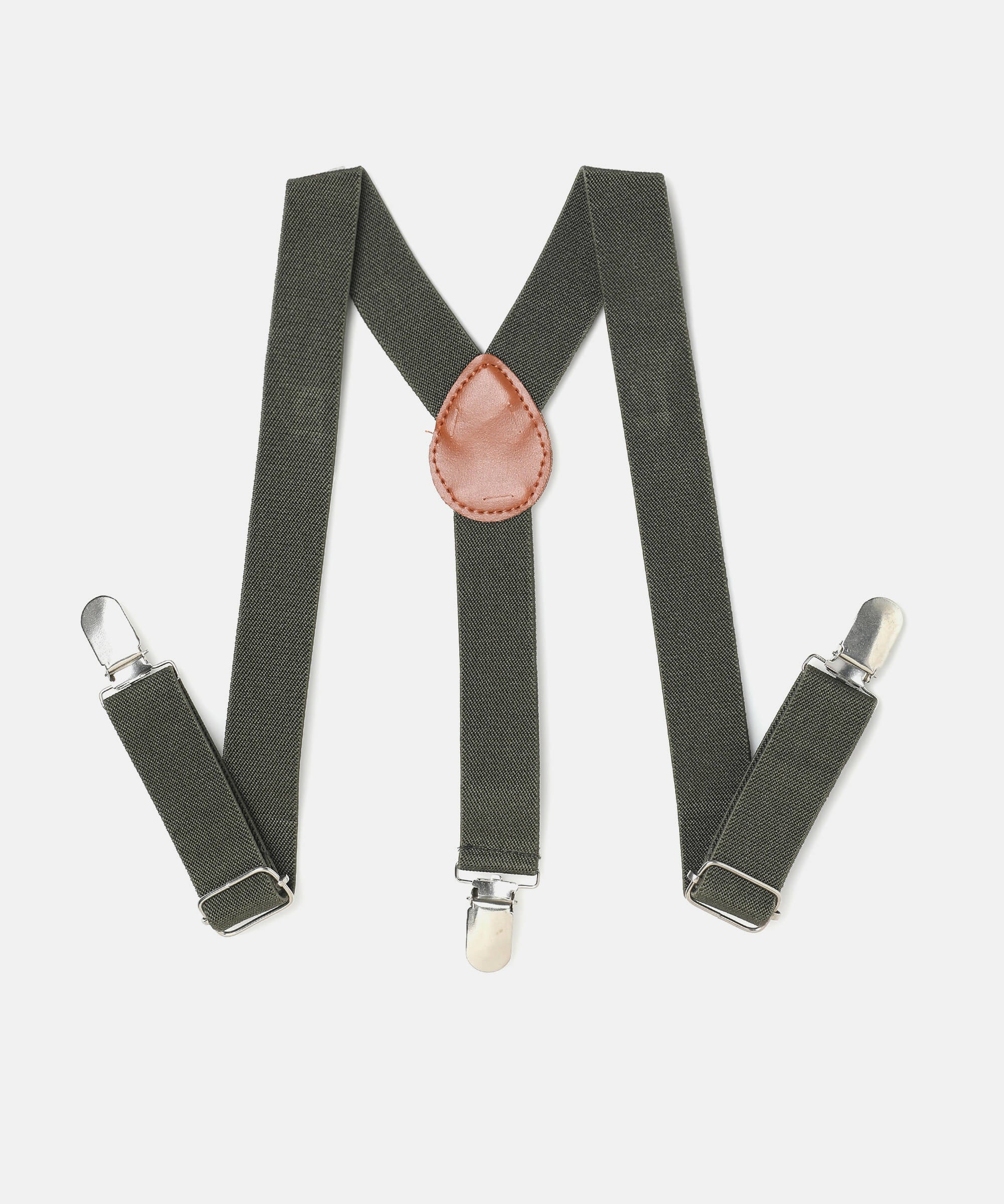 Manet Boys Solid Suspenders - Bottle Green - Distacart