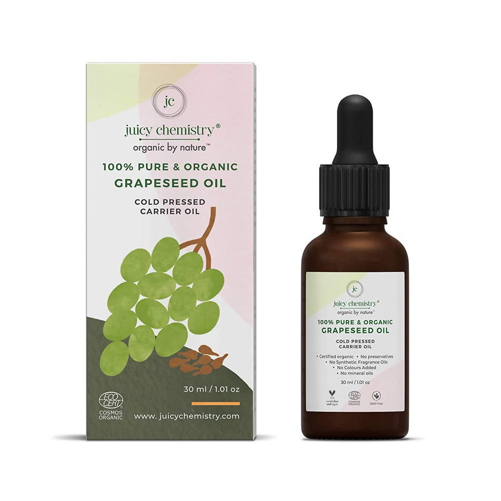 Juicy Chemistry Pure & Organic Grapeseed Cold Pressed Carrier Oil - Distacart