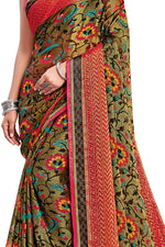 Thumbnail for Vamika Golden Yellow Designer Chiffon Brasso Saree With Exclusive Banarasi Lace - Distacart