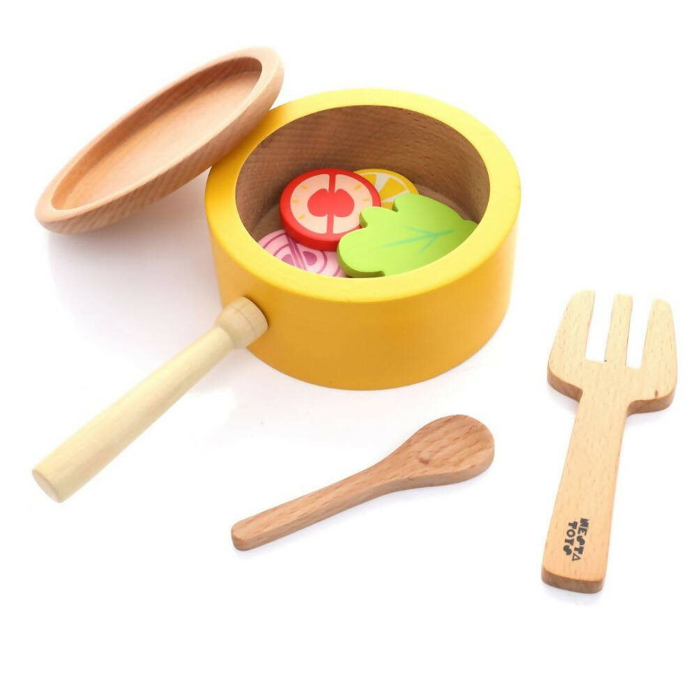 Nesta Toys Kitchen Play Set | Beech Wood Cooking Set - Distacart