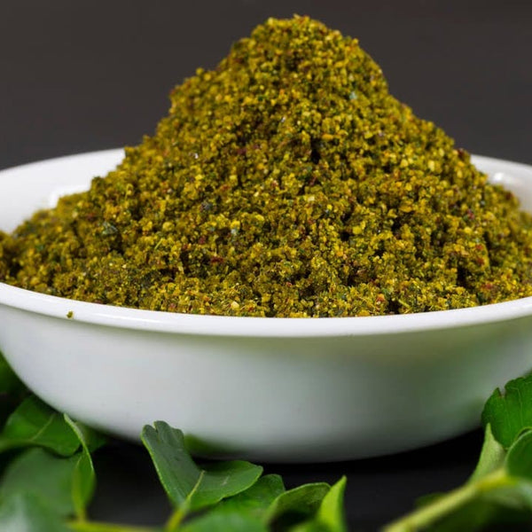 Curry Leaves spicy powder/ Karivepaku kaaram (With Out Garlic)