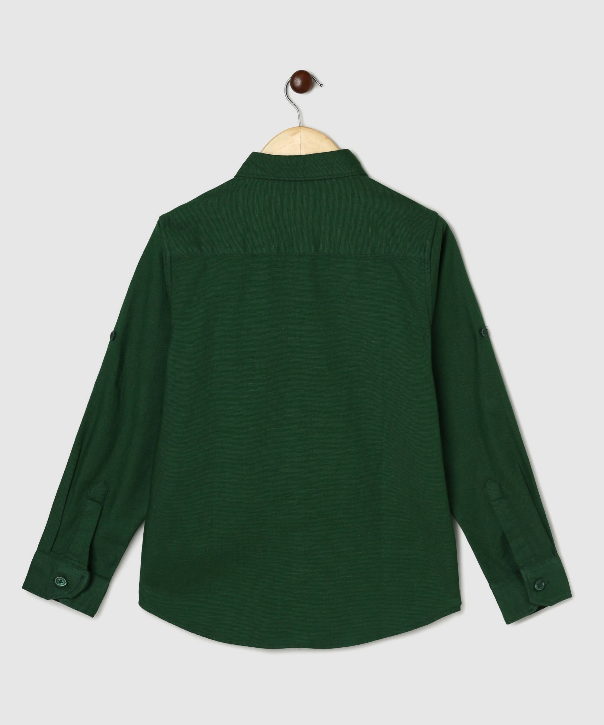 Manet Boys Full Sleeves Solid Shirt - Green - Distacart