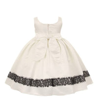 Thumbnail for Asmaani Baby Girl's Off-White Colour Satin A-Line Maxi Full Length Dress (AS-DRESS_22171) - Distacart