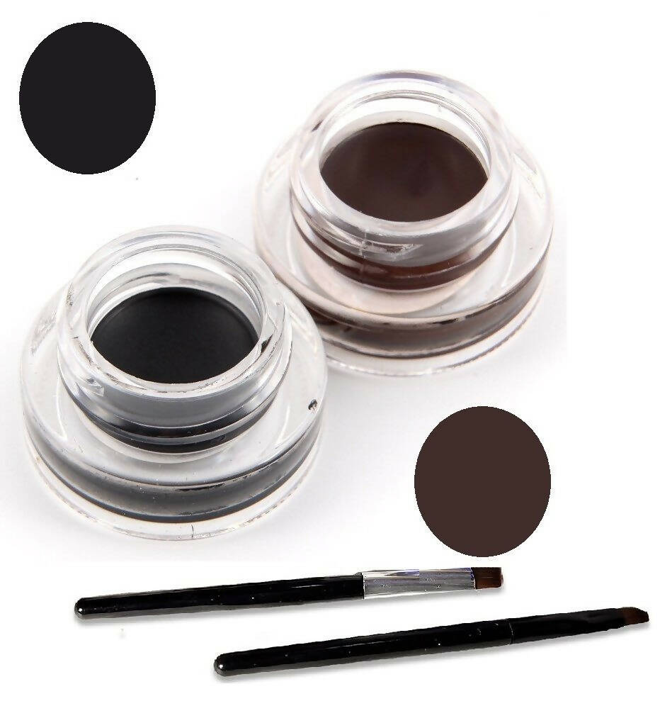 Favon Music Flower Pack Of Black and Brown Gel Eyeliners - Distacart
