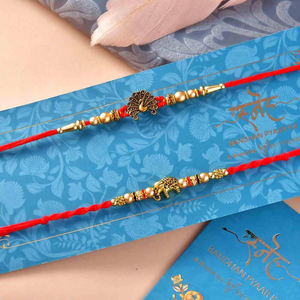 Peacock & Elephant Rakhis 