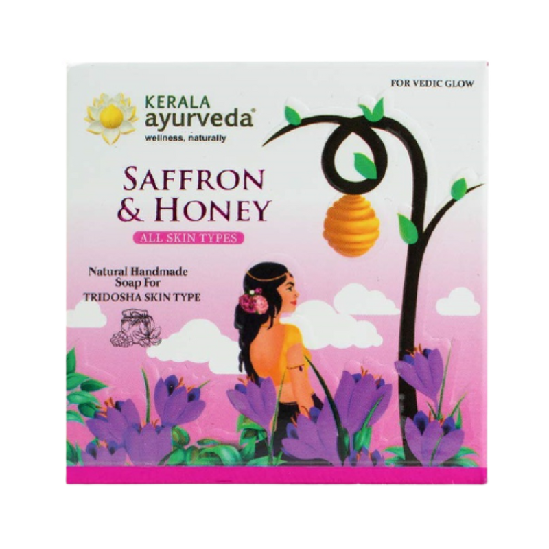 Kerala Ayurveda Natural Handmade Saffron &amp; Honey Soap