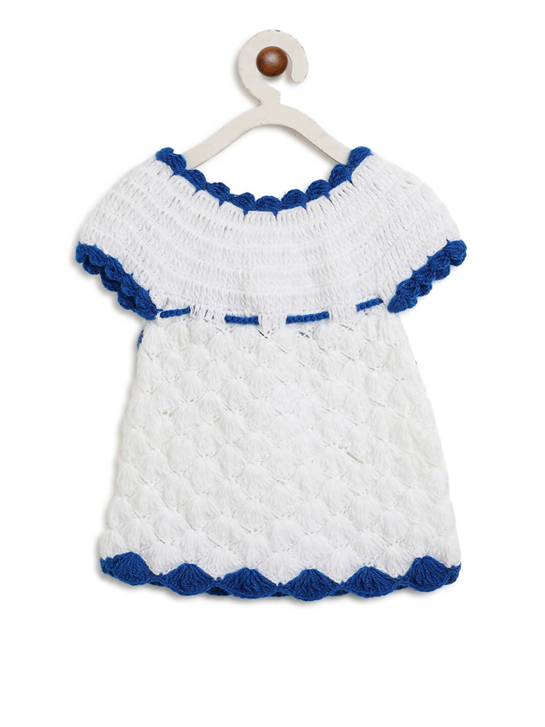 ChutPut Hand knitted Crochet Elsa Dress with Cap - White - Distacart