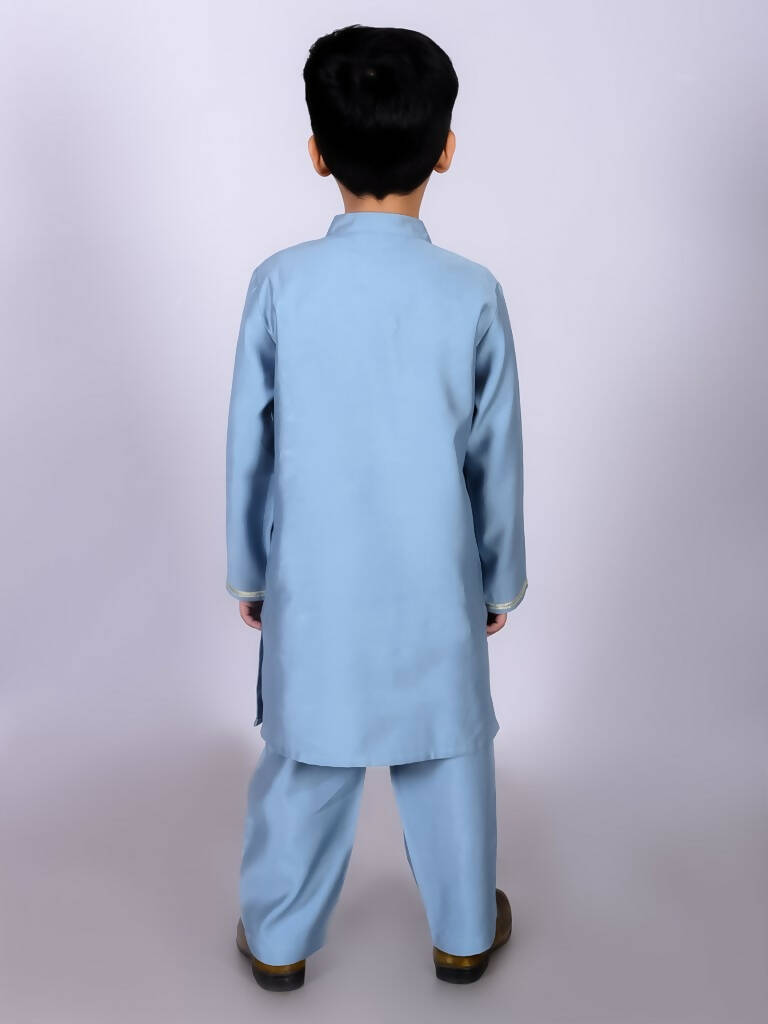 Lil Drama Ethnic Boys Blue Kurta with Pant set - Distacart