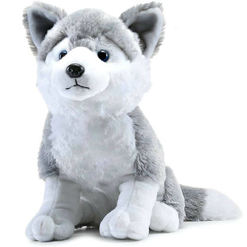 Webby Plush Husky Dog Stuffed Animal Puppy Soft Toy-Grey - Distacart