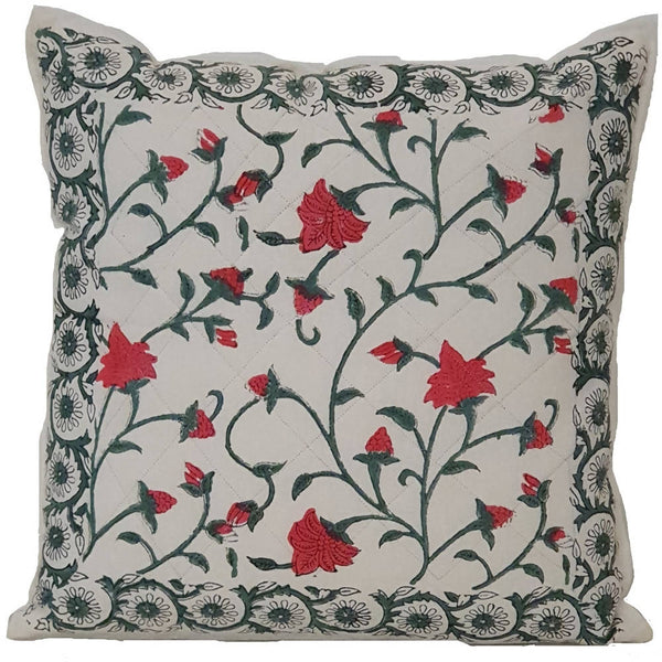 The Decor Nook Red Floral Print Cushion Cover online
