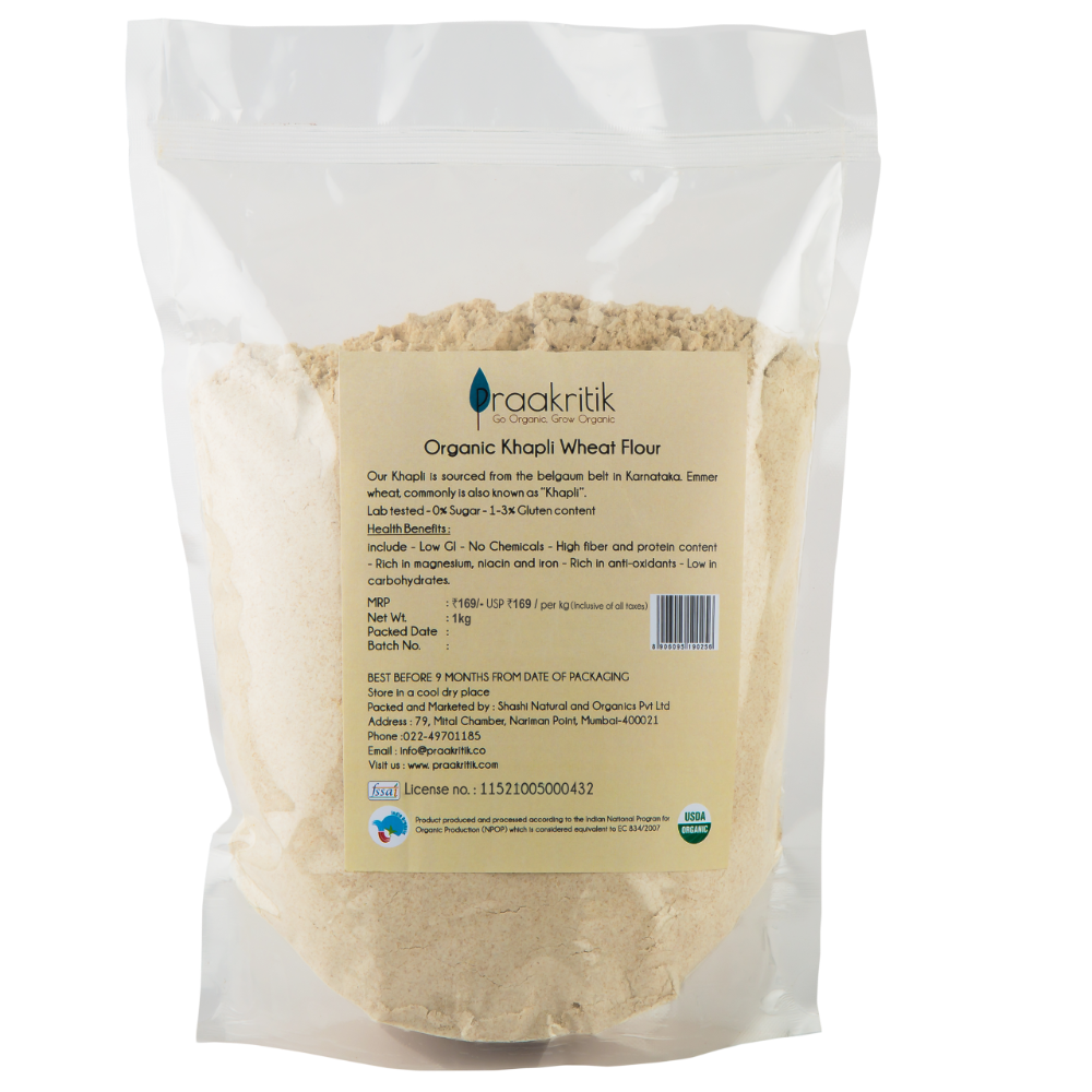 Praakritik Organic Khapli Wheat Atta - Distacart