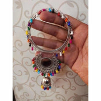 Thumbnail for Silver Color Bangles With Colorful Pearls And Jhumki