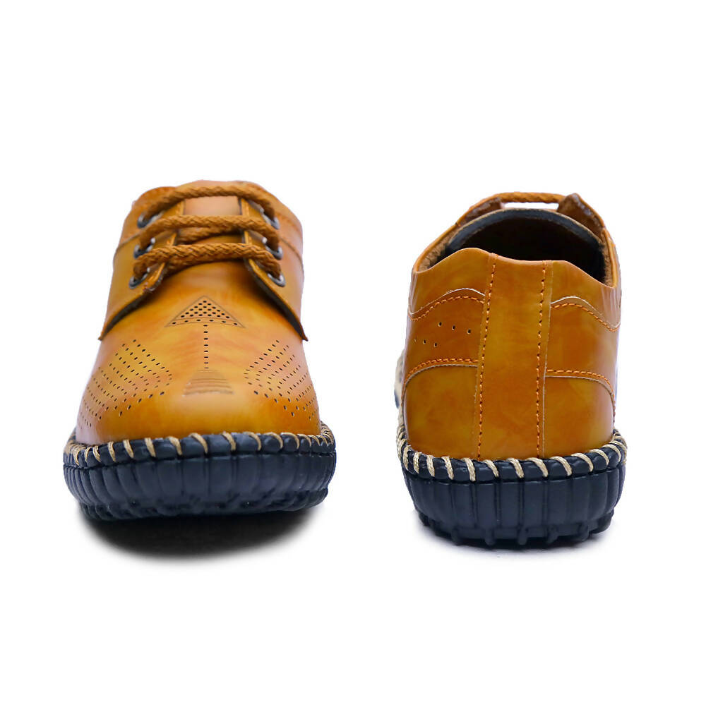 Tiny Bugs Boys Casual Lace Up Shoes - Tan - Distacart