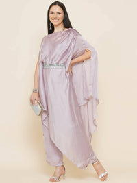 Thumbnail for Women Republic Lavender Georgette Assymetical Kurta With Palazzo - Distacart