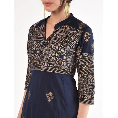 Cheera Women's Hand Block Print Anarkali Kurta (CH-031K)