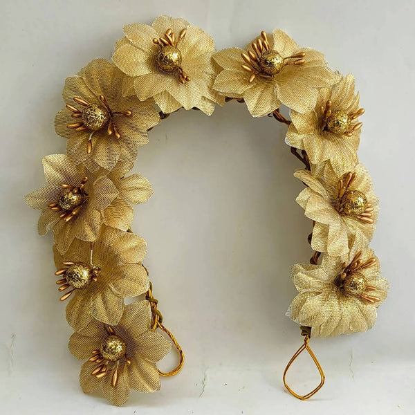 Gold Flower Hair Gajra - Distacart