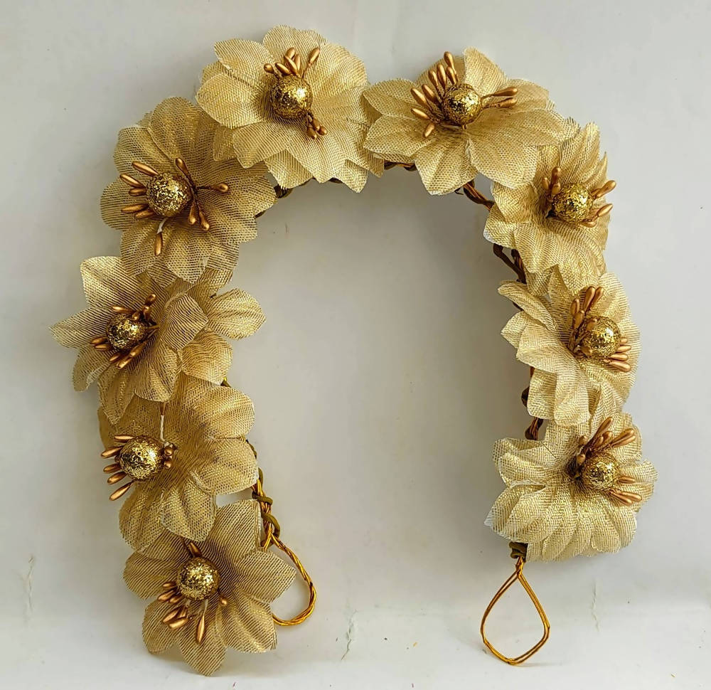 Gold Flower Hair Gajra - Distacart