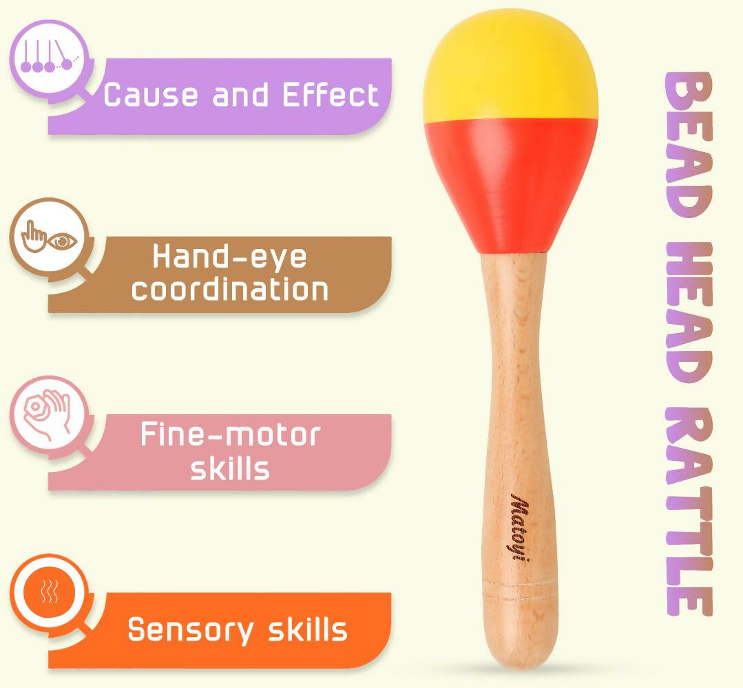 Matoyi Wooden Baby Bead Rattle - Distacart