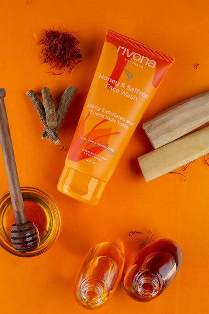 Rivona Naturals Honey & Saffron Face Wash - Distacart