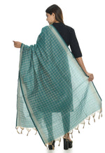 Thumbnail for Mominos Fashion Moeza Handloom Cotton Aqua Blue Dupatta - Distacart