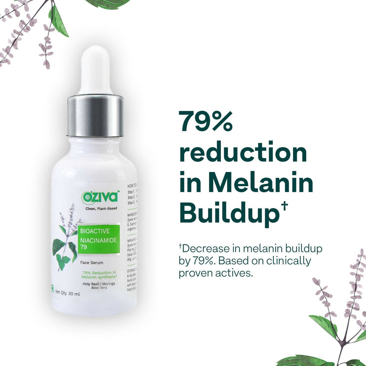 OZiva Bioactive Niacinamide 79 Face Serum - Distacart
