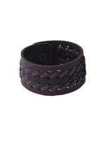 Thumbnail for NVR Men's Brown Leather Bracelet - Distacart