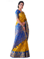 Thumbnail for Mimosa Women's Gold Kanjivaram Art Silk Saree - Distacart