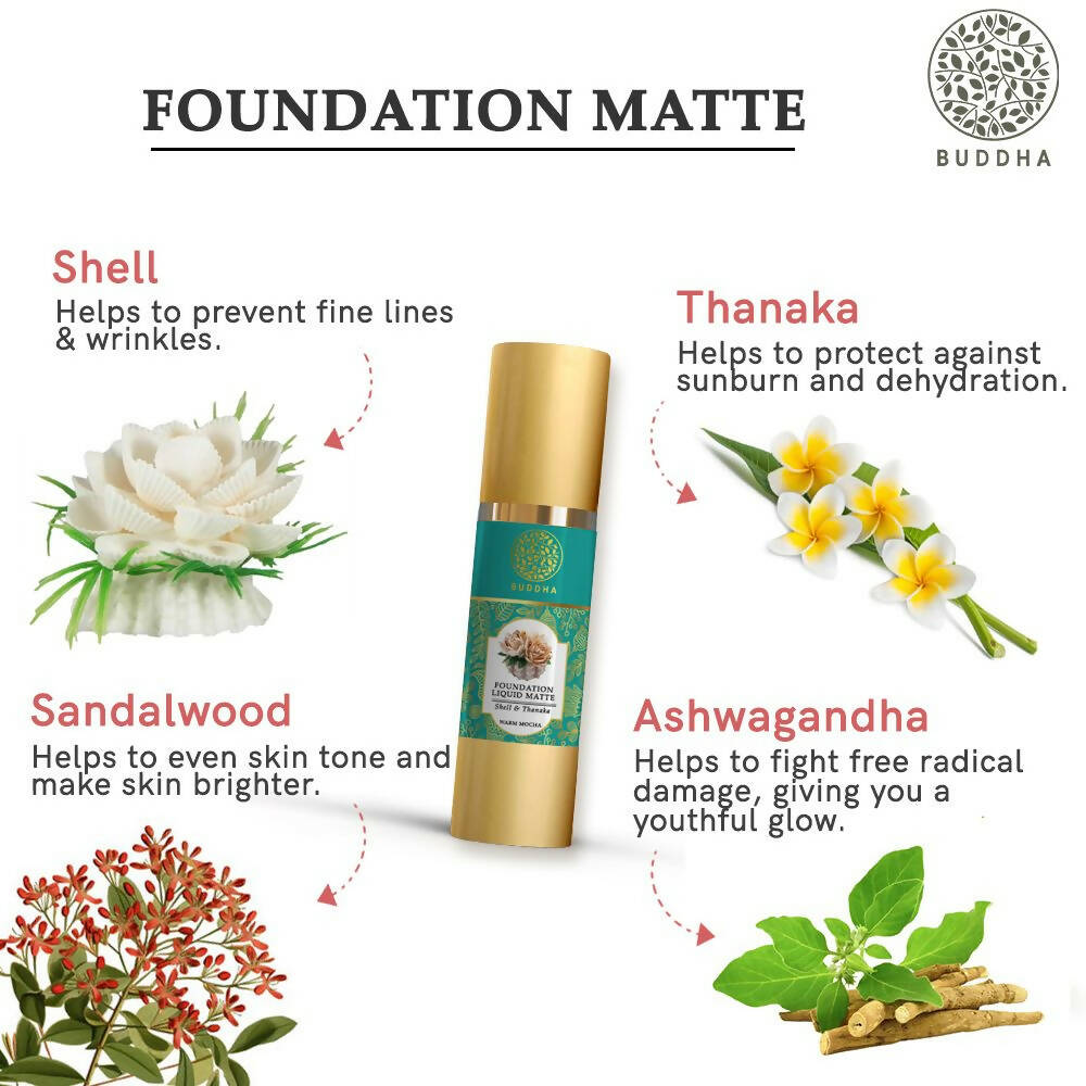 Buddha Natural Liquid Foundation Matte Warm Mocha - Distacart